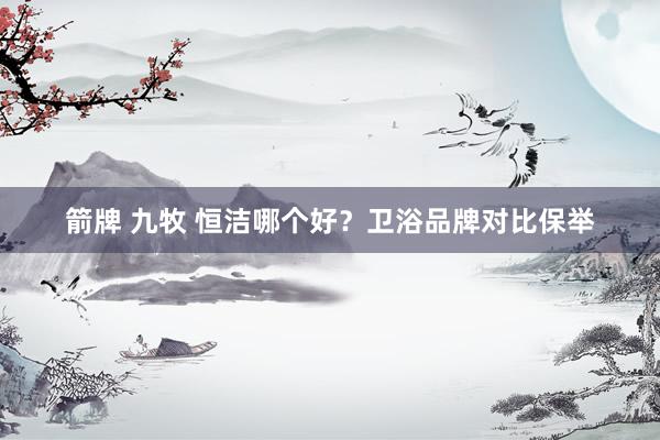 箭牌 九牧 恒洁哪个好？卫浴品牌对比保举