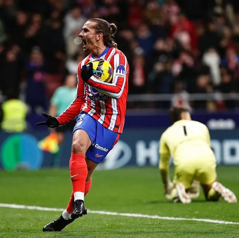 格列兹曼本场缺阵，其代表马竞连续39场出战欧冠纪录告终