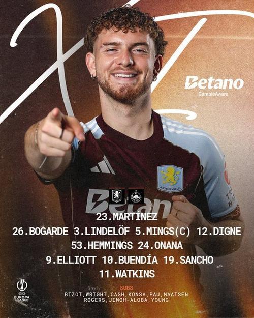 自10月初欧联对阵费耶诺德以来，埃利奥特首次代表维拉登场插图